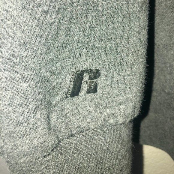 Russell Athletic Hooded Sweatshirt (Gray/Lime Green) - Picture 6 of 6